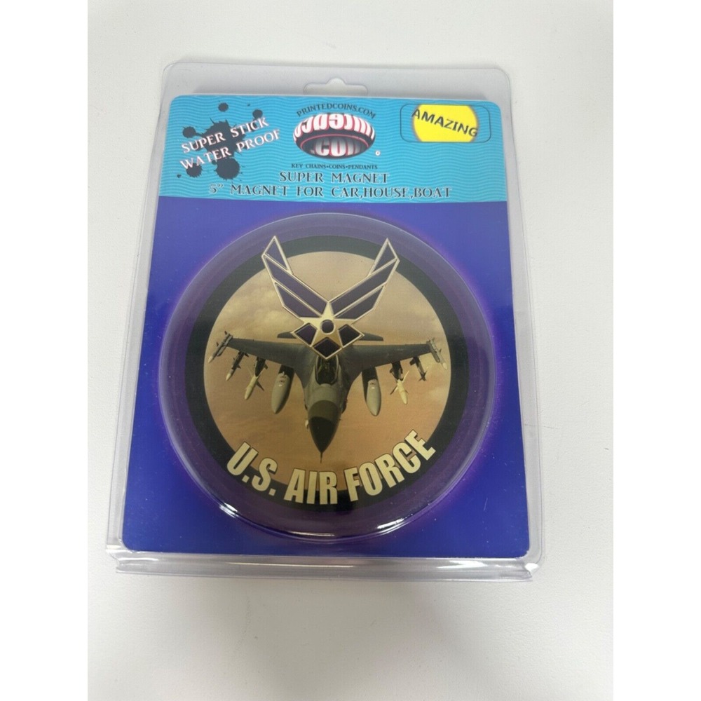 NEW! Round 5" Military Car Magnet U.S. Air Force CAR HOUSE BOAT WATERPROOF